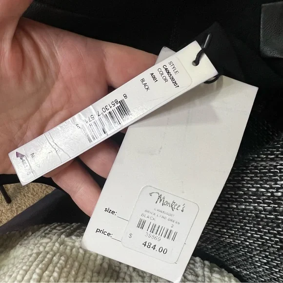 Alice + Olivia Brice layered lamb leather silk black mini sleeveless dress nwt 2 - Picture 13 of 13